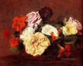 Ramo De Rosas Y Capuchinas Henri Fantin Latour Impresionismo Flores